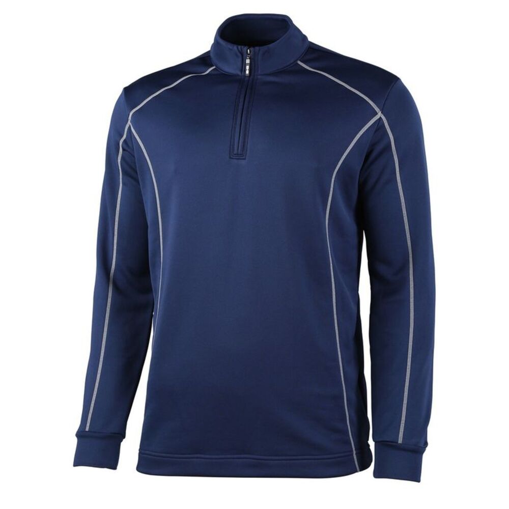 Rhino Mens Casual Sports Athletic Seville 1/4 Zip Midlayer Breathable Top / Navy